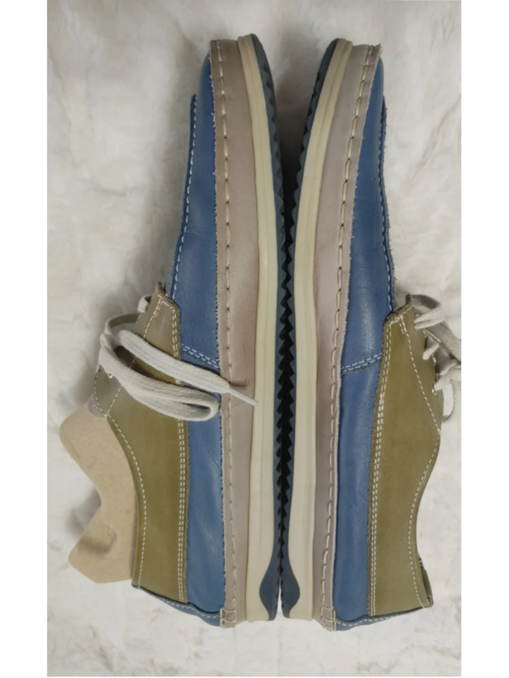 Men's Pikolinos Jucar M4E-1035BFC1 Leather Boat Shoes Blue and Olive 43 (9-9.5)